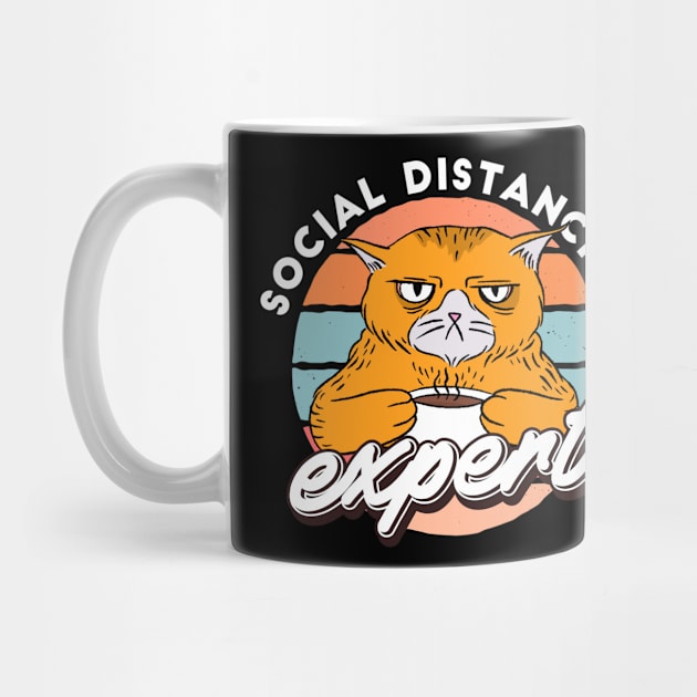 Social Distancing Expert Funny Sarcastic Cat by cecatto1994